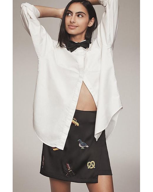 Maeve White New York, New York Beaded Mini Skirt