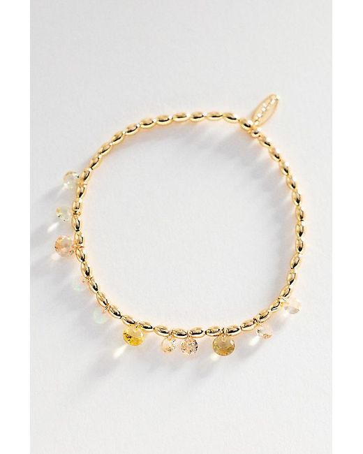 By Anthropologie White Plated Floating Crystal Bracelet