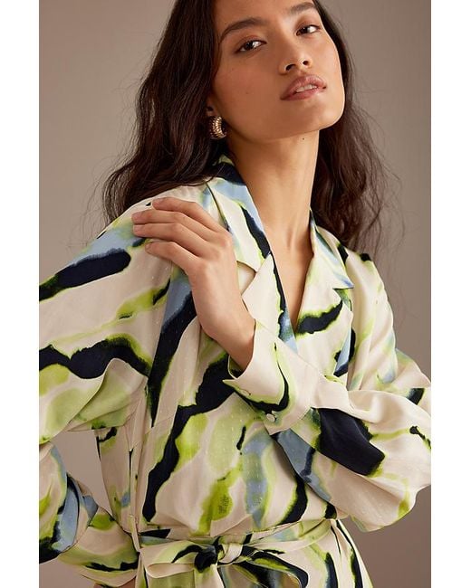 SELECTED Natural Lilian Wrap Midi Shirt Dress