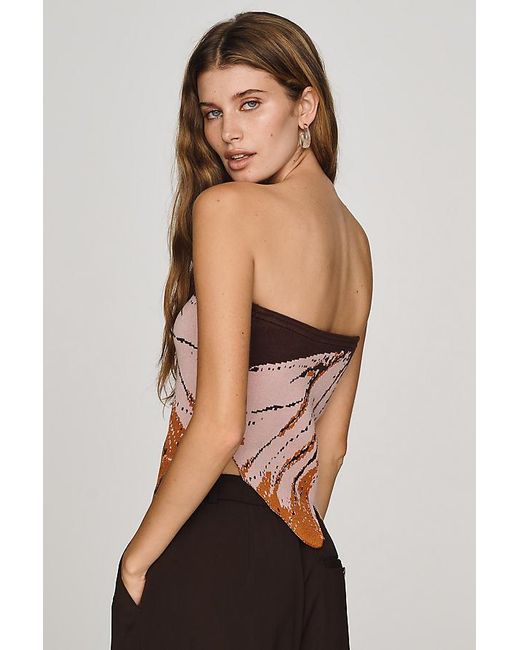 By Anthropologie Multicolor Butterfly Asymmetric Bandeau Top