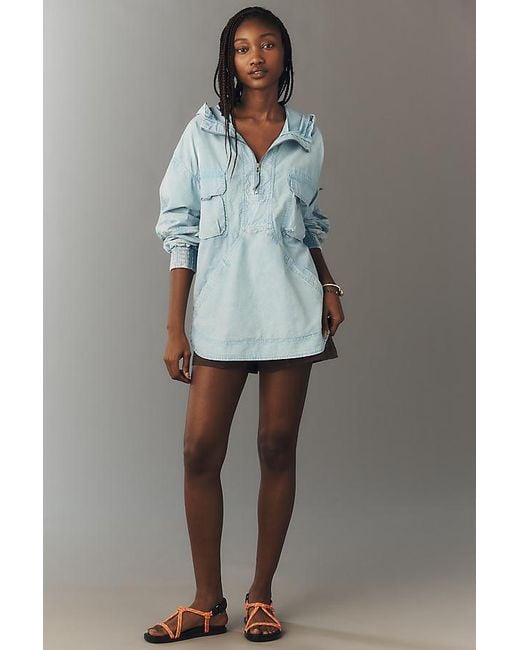 Pilcro Blue Lakeside Popover Jacket