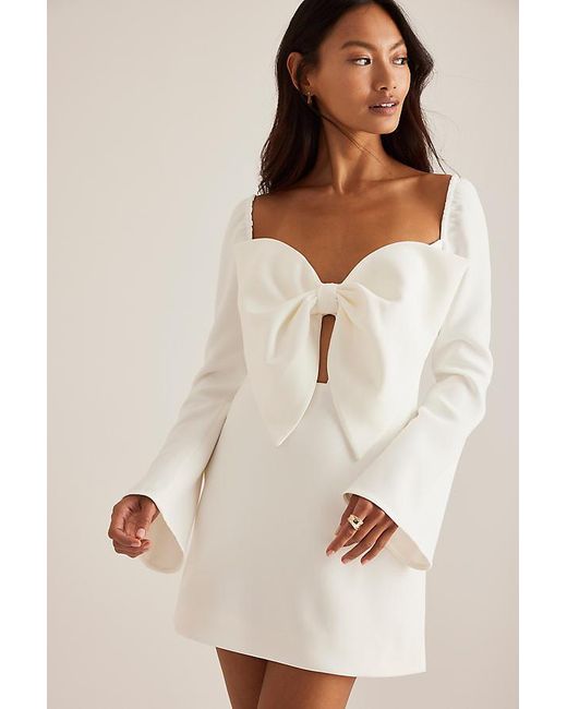 Bardot Natural Phillipa Bow Mini Dress