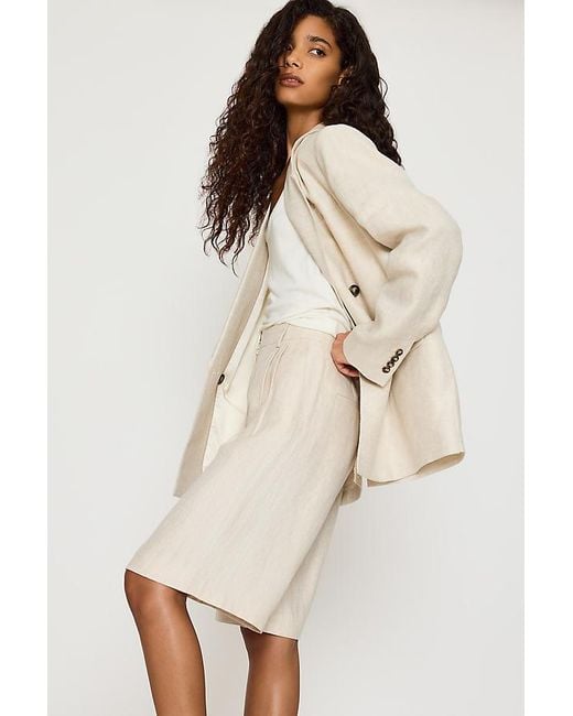 SELECTED Natural Elin Double-Breasted Linen Blazer
