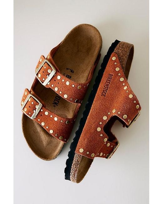 Birkenstock Brown Arizona Studded Sandals