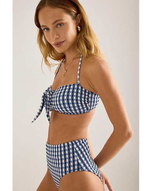 Seafolly Blue High-Waisted Bikini Bottoms