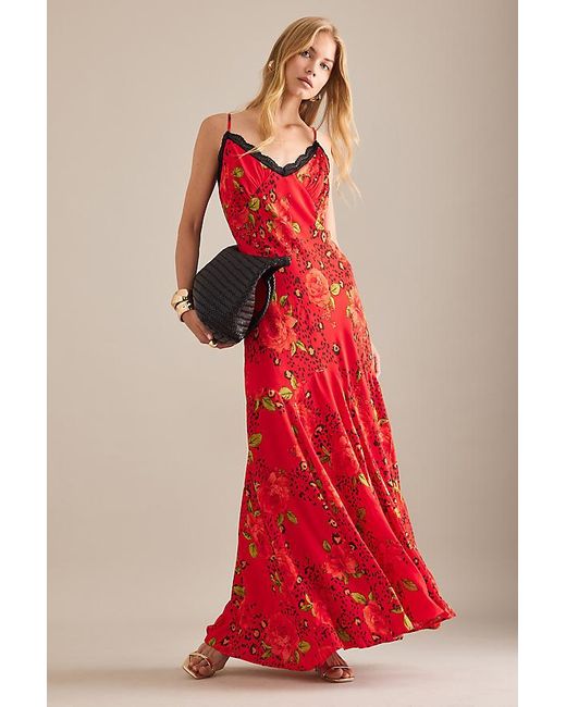 Never Fully Dressed Red Rosie Slip Maxi Dress