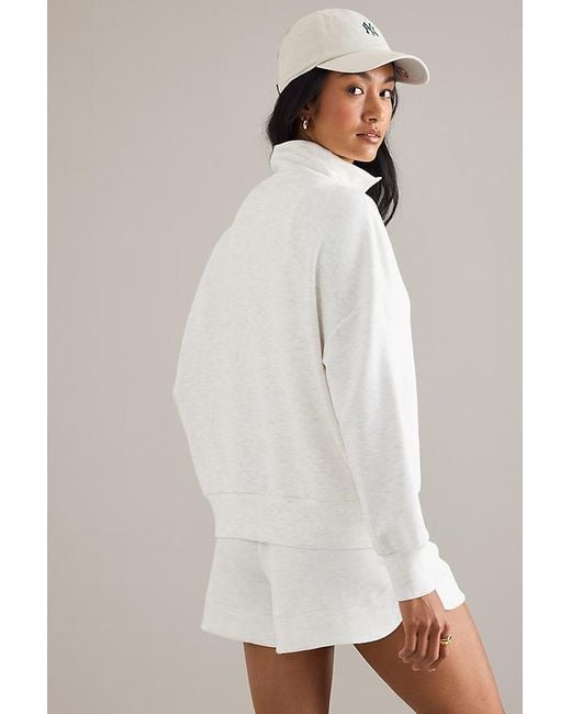 Varley White Hawley Half-Zip Sweatshirt
