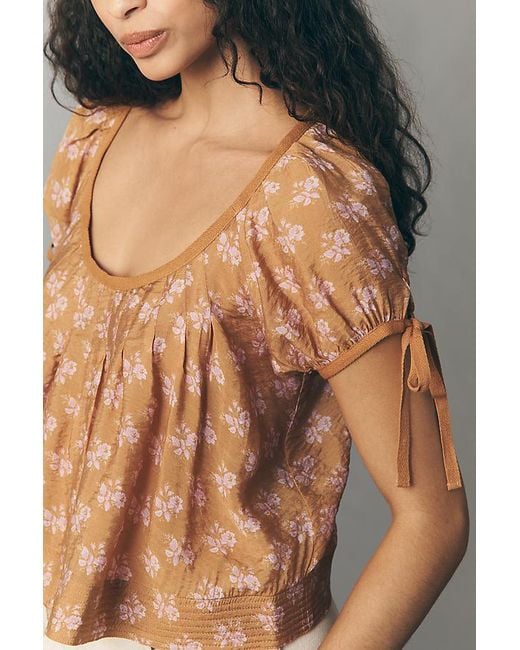 By Anthropologie Gray Scoop-Neck Swing Top