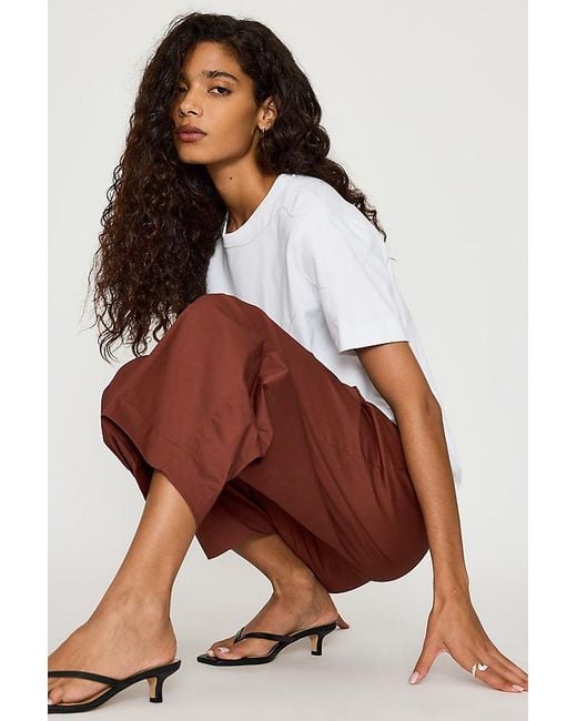 SELECTED Red Carmen Barrel Trousers