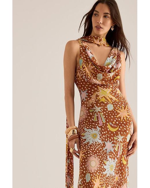 Never Fully Dressed Natural Sophie Star Fawn Maxi Dress
