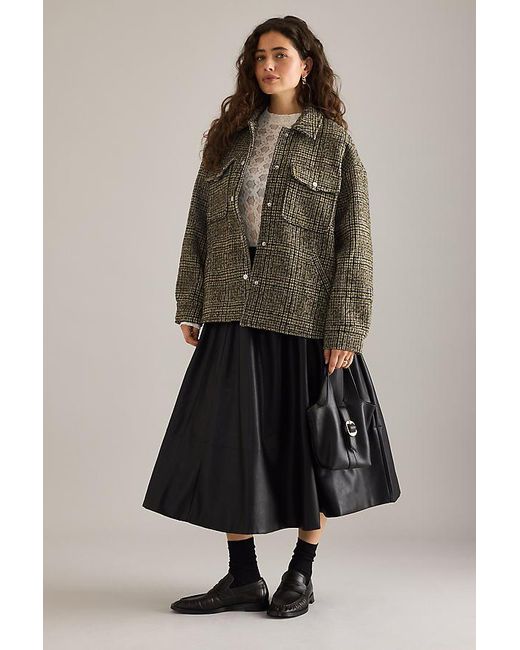 By Anthropologie Black Pebbled Bucket Tote Bag