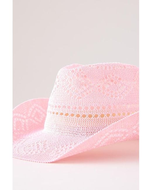 Anthropologie Red Straw Rancher Hat