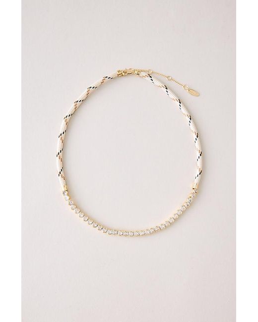By Anthropologie Natural Corded Crystal Necklace