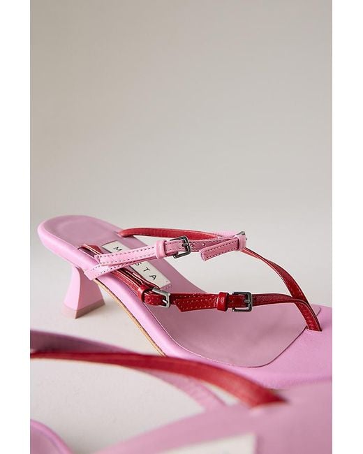 Miista Pink Abisai Mini Buckled Heeled Sandals