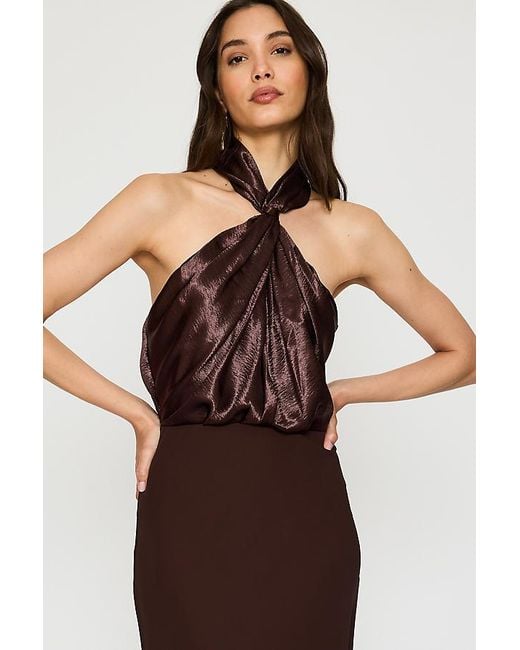 Conditions Apply Brown Tie-Dye Midi Dress