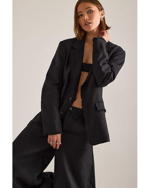 OperaSPORT Black Gia Linen-Blend Balloon Trousers