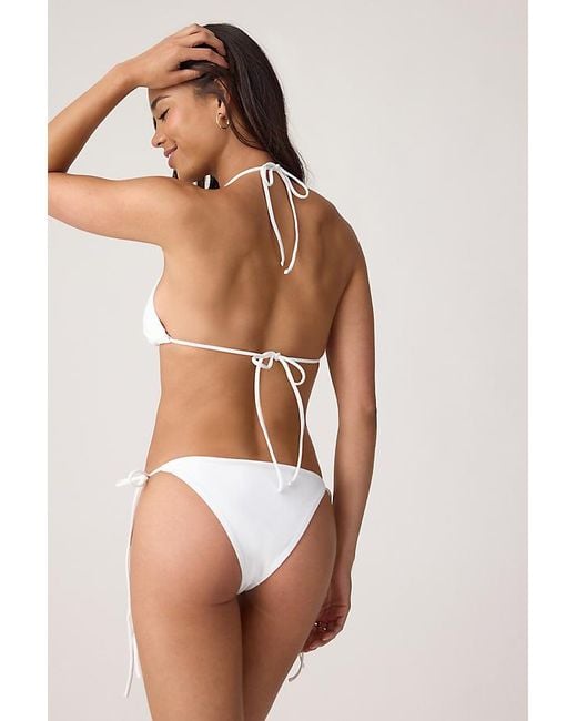 Faithfull The Brand White Sete Triangle Bikini Top
