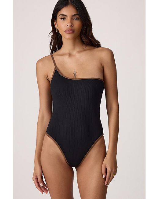 Rhythm Black Lily Contrast One-Shoulder One-Piece Swimsuit