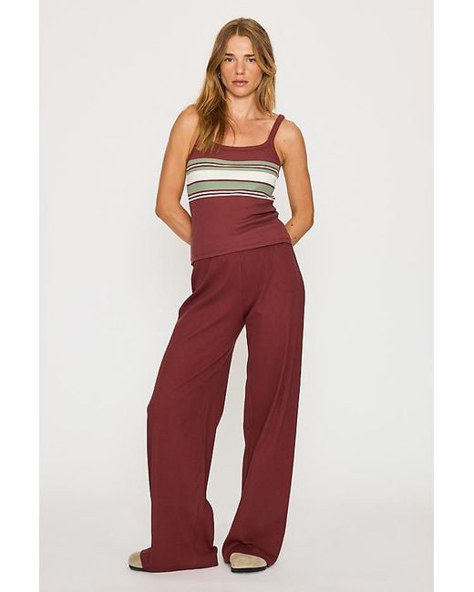 4th & Reckless Red Lani Knit Wide-Leg Trousers
