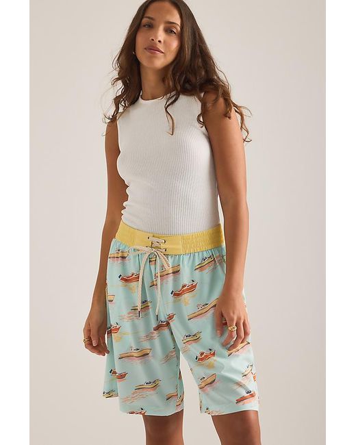 Celandine White Long Board Shorts