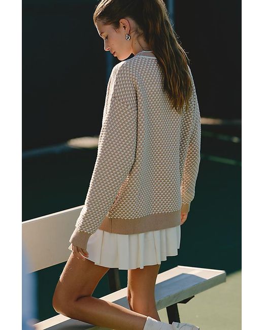 Varley Blue Tarran Stitch Knit Cardigan