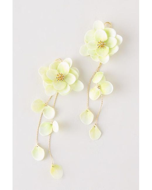 By Anthropologie Yellow Floral Drop Earrings