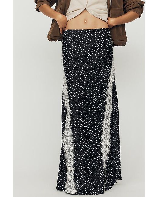 By Anthropologie Multicolor The Tilda Lace-Trim Maxi Slip Skirt