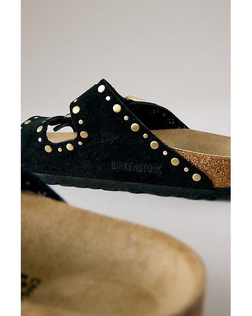 Birkenstock Black Arizona Rivet Suede Sandals