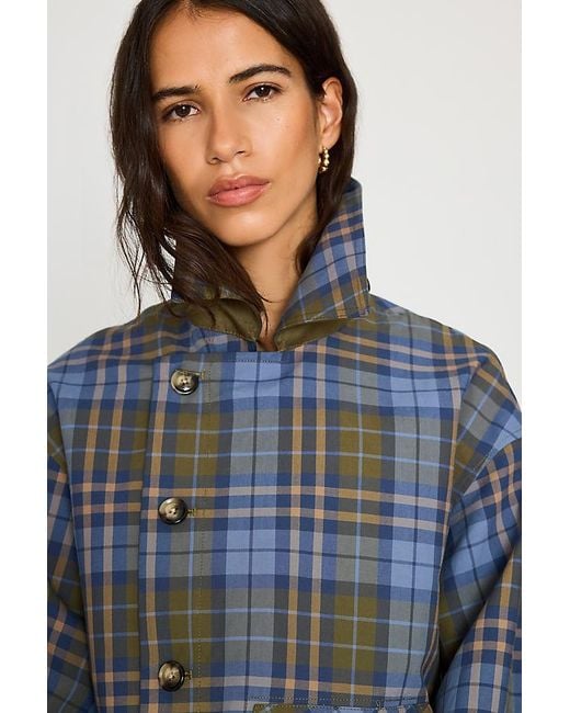 Damson Madder Blue Jerry Reversible Crop Trench Coat