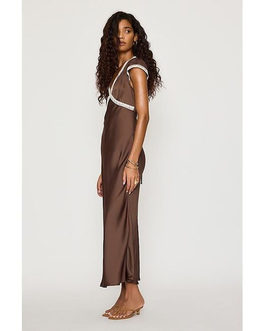 Faithfull The Brand Brown Elvira Midi Slip Dress