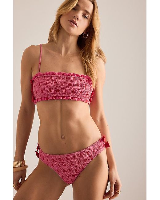 Damson Madder Shirred Bow Bikini Top