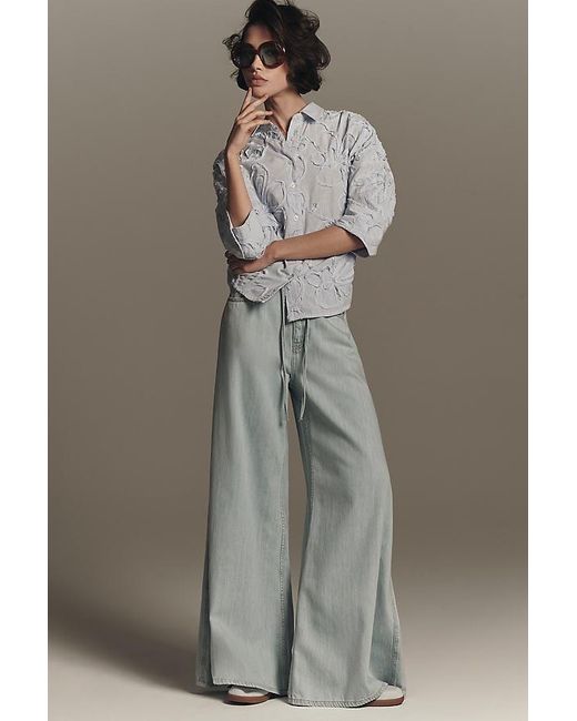 Pilcro Blue Polished Pull-On High-Rise Trouser Jeans