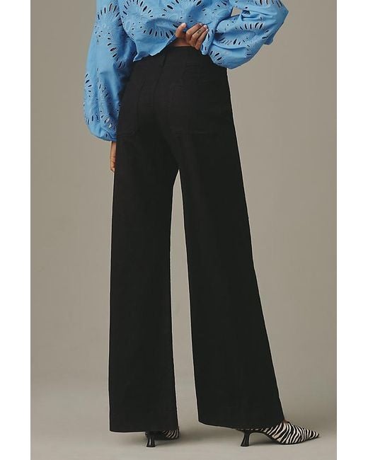 Maeve Blue The Colette Beachy Linen Full-Length Wide-Leg Trousers By