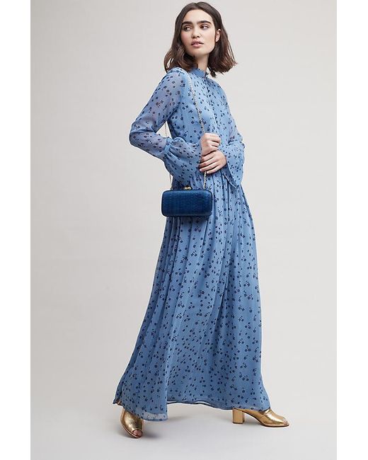 Gestuz Blue Jeanette Floral-print Maxi Dress
