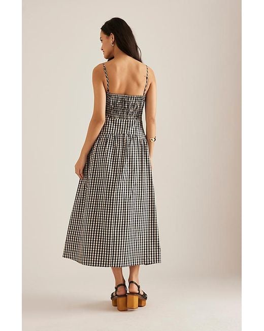 anthropologie brown gingham dress Anthropologie Tie-Back Midi Apron Nap Dress In Clean Green Gingham - 39%  Off