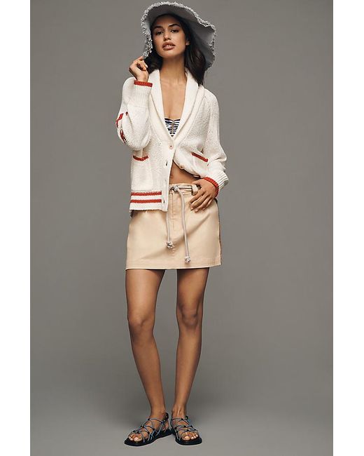 Maeve Gray Shawl Collar American Flag Cardigan
