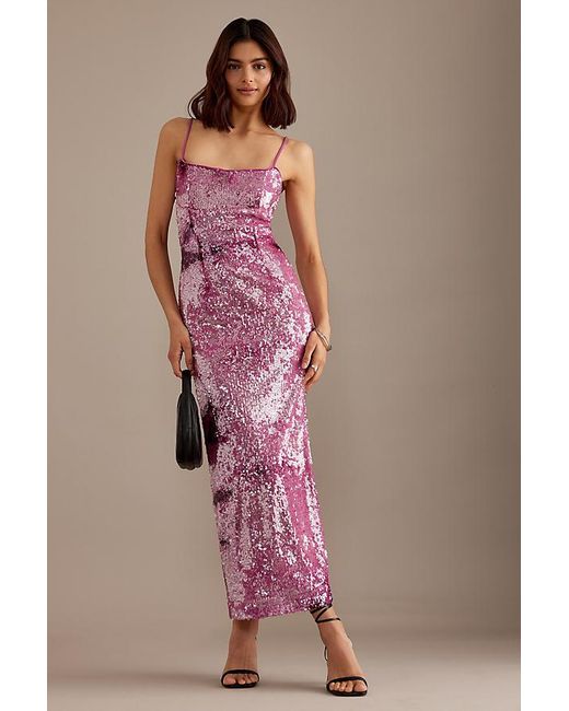 Bardot Pink Infinite Sequin Maxi Dress