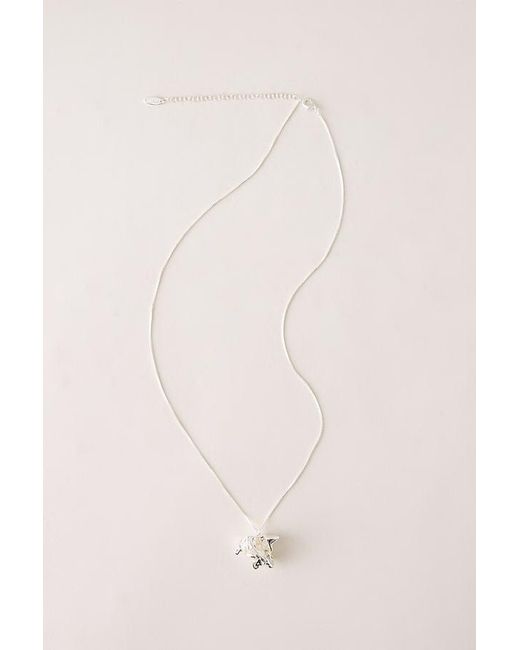 By Anthropologie Pink Mottled Pendant Necklace