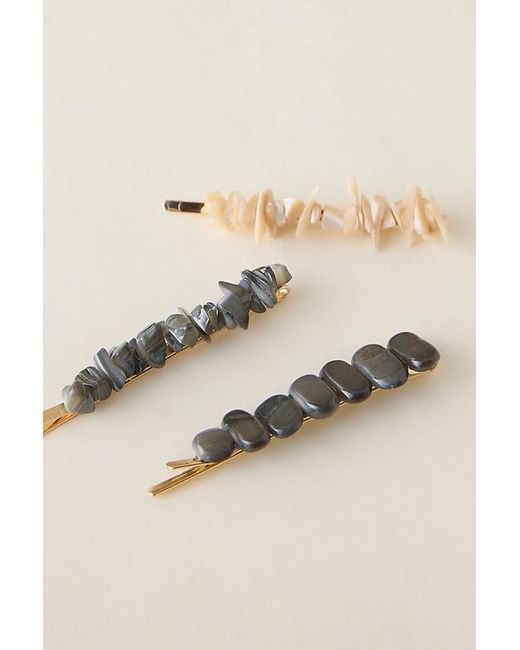 By Anthropologie Natural Stone Hair Clips, Set Of 3