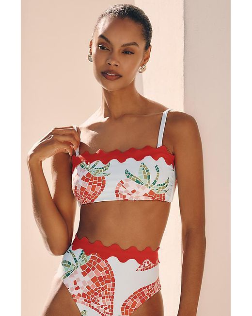 Celandine Multicolor Misty Ric-Rac Bandeau Bikini Top
