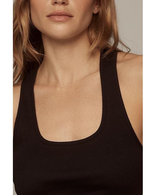 Daily Practice Brown Cotton Knit Tank Top
