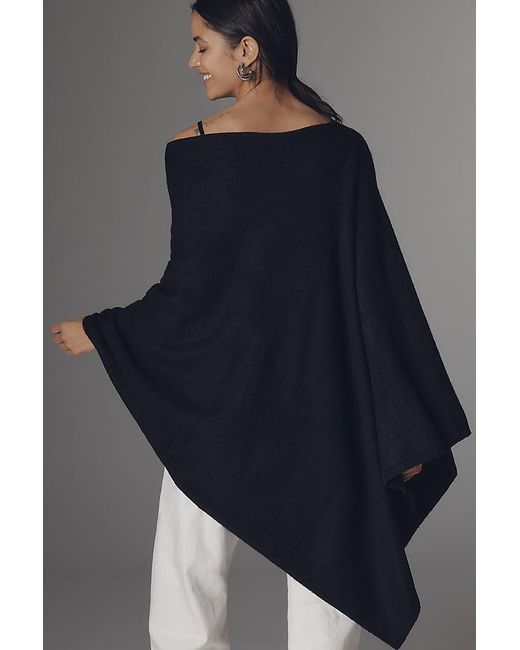 Flat White Blue Lightweight Knit Poncho