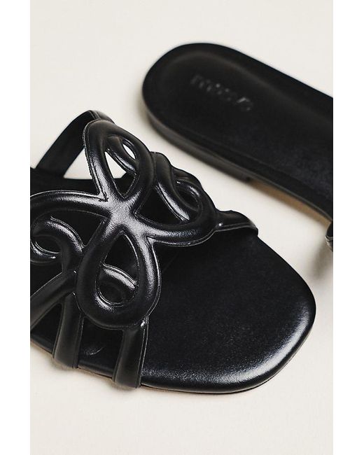 Maeve Black Logo Slide Sandals