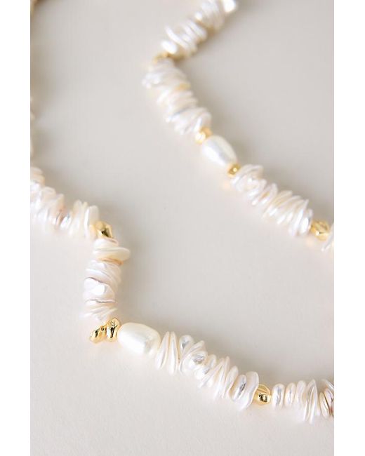 By Anthropologie Natural Pearl & Shell Necklace