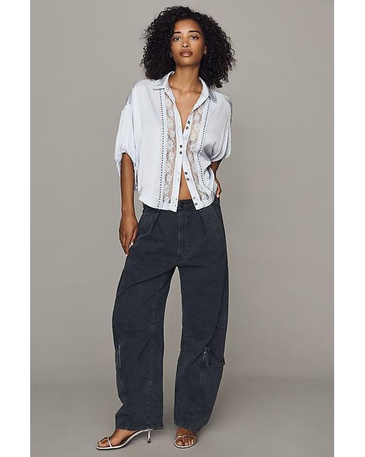 Pilcro Blue Quincy Lace Blouse By