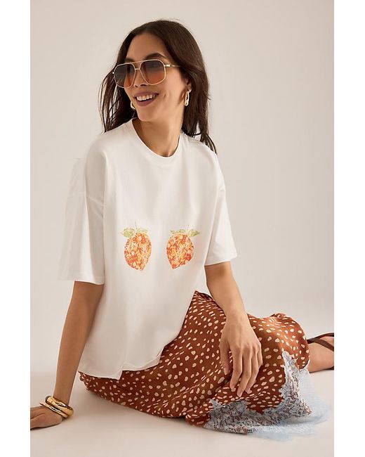 Never Fully Dressed Brown Peach Boob T-Shirt