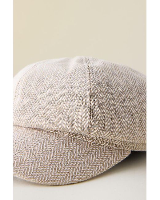 By Anthropologie Natural Tweed Baker Boy Hat