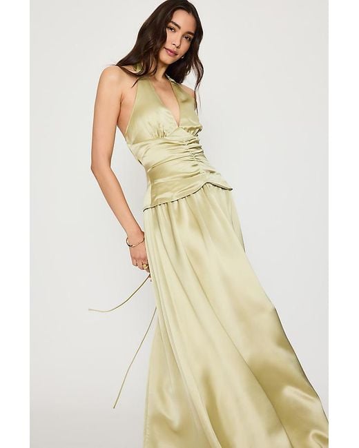 Mare Mare Green Sloane Halter Maxi Dress