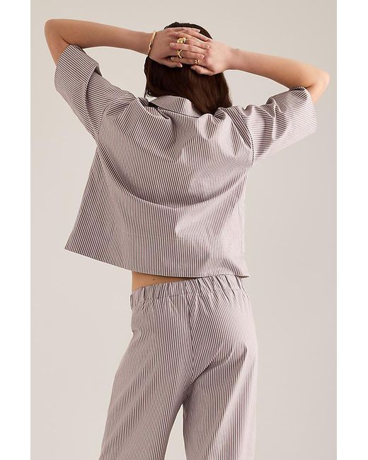 SELECTED Brown Romie V-Neck Short-Sleeve Shirt