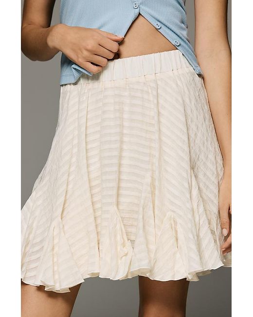 By Anthropologie Natural Flirty Godet Mini Skirt